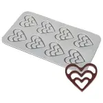 Triple Heart Chocolate Garnish Mould