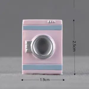 Miniature Pink Washing Machine Resin Figurine