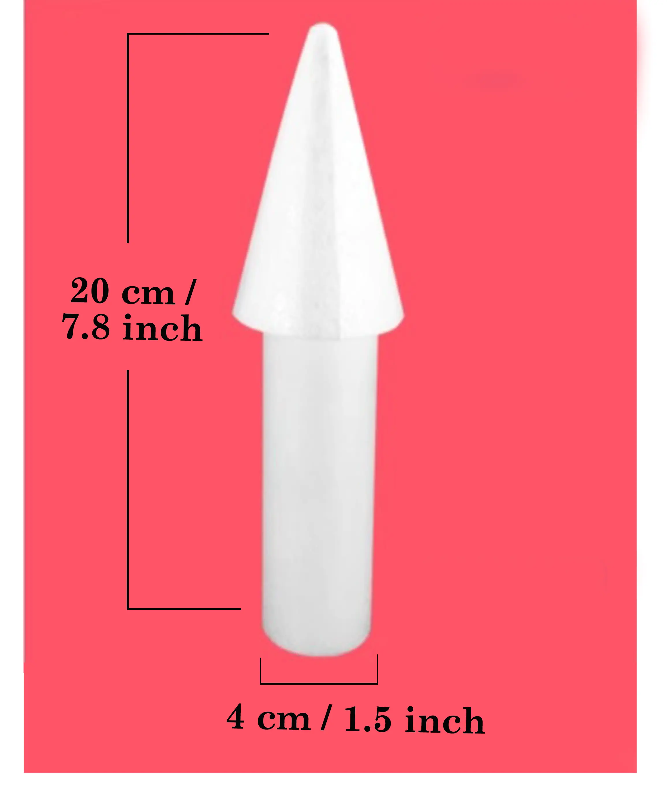 Castle Pillar Foam Square Cake Dummy ( Height 20 cm diameter 4 cm)