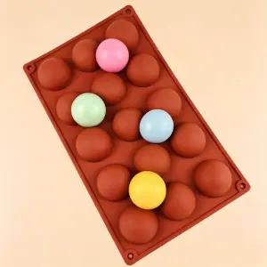 15 cavity semi circle sphere dome shape silicone mould style 2