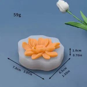 3D lotus flower silicone mould style 3