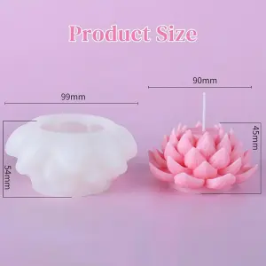 3D Lotus Flower Candle Silicone Mould