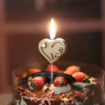 3D Pearl Heart Cake Candle