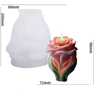 3D Rose Glow Silicone Candle Mould