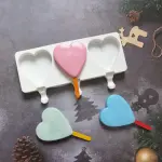 3 cavity heart shape Silicone Cakesicle Mould