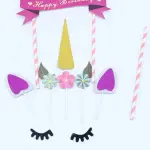 1 set Unicorn theme cake topper set