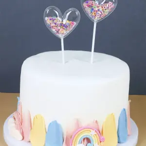 2pcs Heart Cake Topper