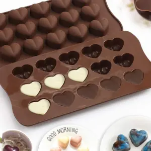 1pc 15 Cavities 3D Heart Love Shaped Silicone Mould (Copy)