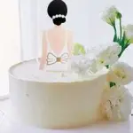 1pc Figure Design Cake Topper,Modern Paper Dress Design Cake Top Decoration For Wedding