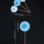 4 pcs Paper Fan Decor Cake Topper