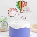 5 pcs Rainbow & Cloud Pattern Cake Topper set