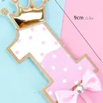 Paper Cake Topper,Number Design Crown & Bow Decor Cake Top Decoration For Party