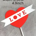 1pc heart shape cake topper