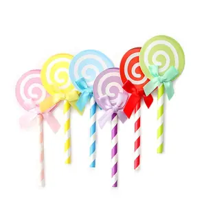 6pcs/set Plastic Cake Top Decoration,Lollipop Design Cake Topper