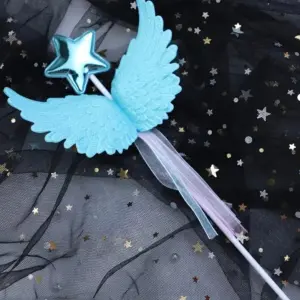 Wing & Star Decor Cake Topper,Modern Tassel Decor Plastic Cake Top Decoration For Party,Holiday