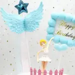 Wing & Star Decor Cake Topper,Modern Tassel Decor Plastic Cake Top Decoration For Party,Holiday
