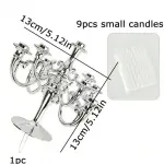 1set Vintage Candle Holder With Candles For Birthday Cake Baking Decoration