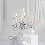 1set Vintage Candle Holder With Candles For Birthday Cake Baking Decoration