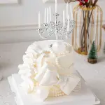1set Vintage Candle Holder With Candles For Birthday Cake Baking Decoration
