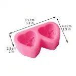 2 cavity Heart & Rose Shaped Silicone Mould