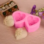 2 cavity Heart & Rose Shaped Silicone Mould