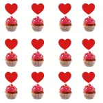 10 pcs red heart cake topper set