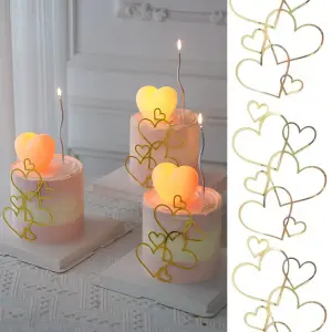 1 PCS Love Heart Cake Topper Valentine's Day Acrylic Heart Cake topper