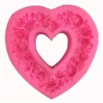 1pc Large Rose Heart Wreath Silicone Food Good Mold Big Heart Shaped Rose Silicone Mold Cake Decorating Tools Soap Cake Mould