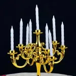 1set Vintage Candle Holder With Candles For Birthday Cake Baking Decoration