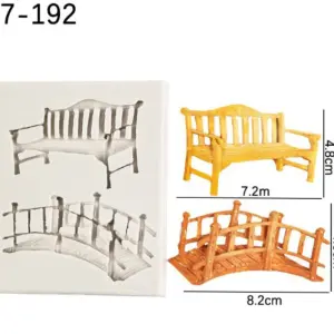 Fairy Garden arch bridge Bench silicone mould