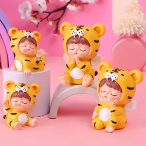 Cute Tiger Costume Baby Resin Cake Toys