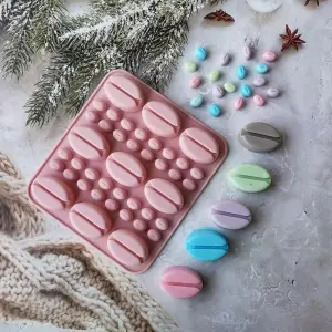 Big Small coffee bean shape silicone mould