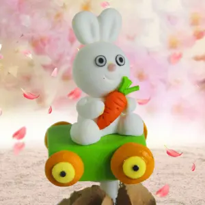 Cute Bunny on Cart Cake Toys