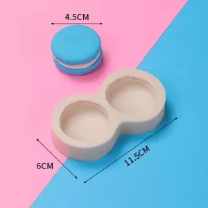 2 Cavity Macaron silicone mould