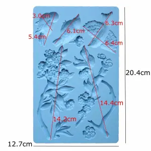 Bird & Blossom Floral Silicone Mould