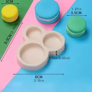 3 Cavity Macaron Silicone Mould