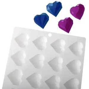 24 Cavity Geometric Heart Silicone Chocolate Mould