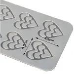 Triple Heart Chocolate Garnish Mould