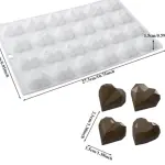 24 Cavity Geometric Heart Silicone Chocolate Mould