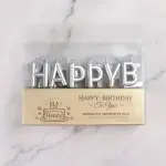 Silver Happy Birthday Letter Cake Candle