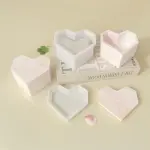 heart shape storage box with lid silicone mould (small size )