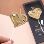 3D Pearl Heart Cake Candle
