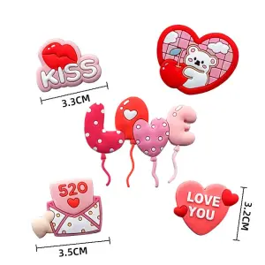 Valentine Love Theme Silicone Craft Charms Set