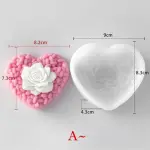 VALENTINE’S DAY HEART WOVEN LOVE ROSE CANDLE Chocolate MOULD Style 3