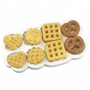 Miniature pretzel and Waffle silicone mould