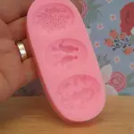 3 cavity Bird Cameo theme silicone mould