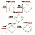5 pcs maple leaf stainless steel cookie cutter set
