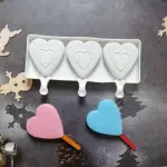 3 cavity heart shape Silicone Cakesicle Mould