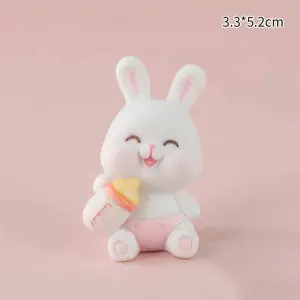 Cute Baby Bunny with Milk Bottle Cake Toys