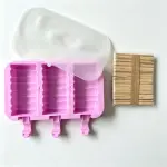 3 Cavity Wave Cakesicle Mould with Lid & Sticks